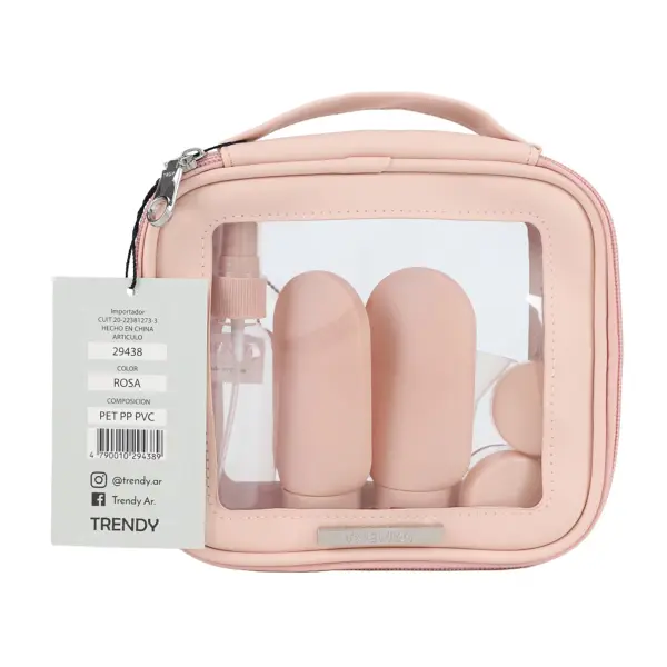 Kit de Viaje con Neceser Set x7 Frascos Trendy 29438 - Imagen 2