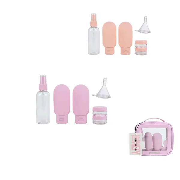 Kit de Viaje con Neceser Set x7 Frascos Trendy 29438